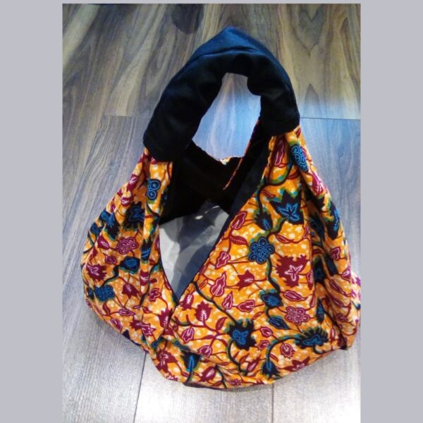 Cotton Dutch Wax Print Origami Slouchy Shopper Bag Boho Festival Tote - Image 2