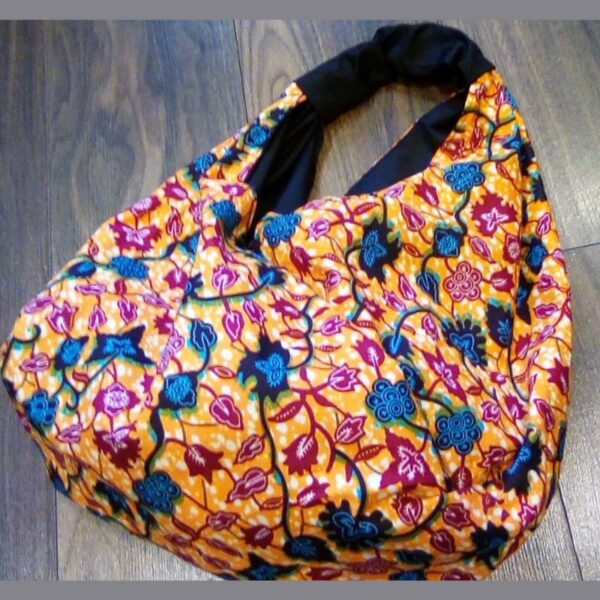 Cotton Dutch Wax Print Origami Slouchy Shopper Bag Boho Festival Tote - Image 7