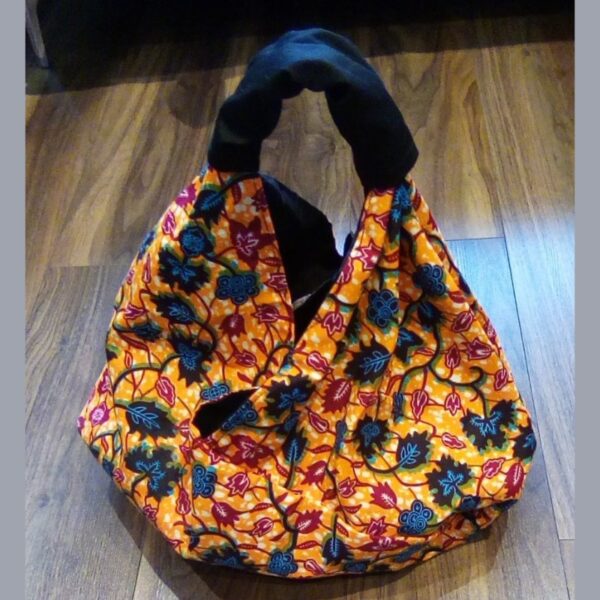 Cotton Dutch Wax Print Origami Slouchy Shopper Bag Boho Festival Tote