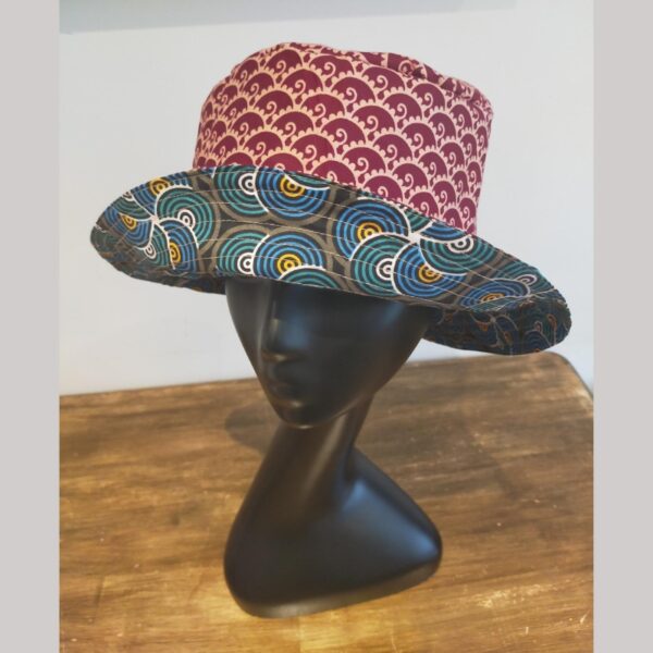 Reversible Cotton Dutch Wax Sun Hat - Image 13