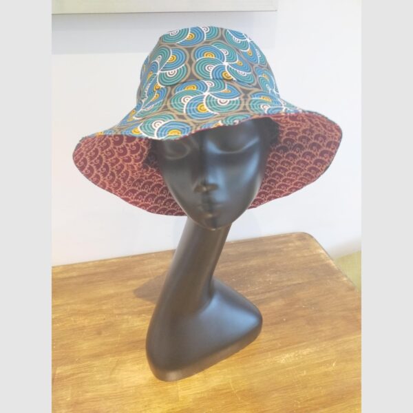 Reversible Cotton Dutch Wax Sun Hat - Image 9