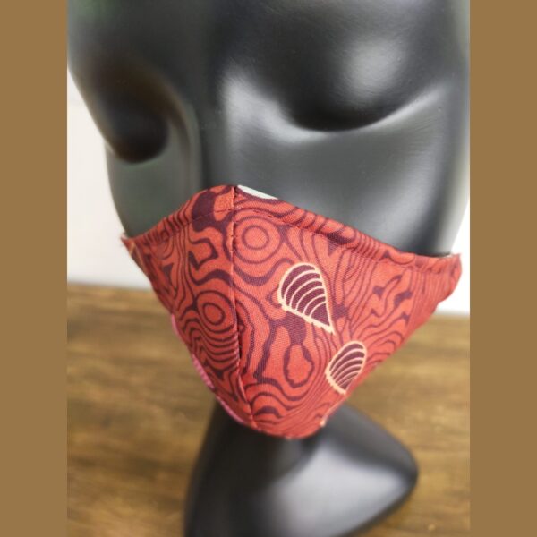 Infant 3 Ply Reusable Face Mask Brown Floral incl Filter Pocket + 1 Disposable Carbon Filter