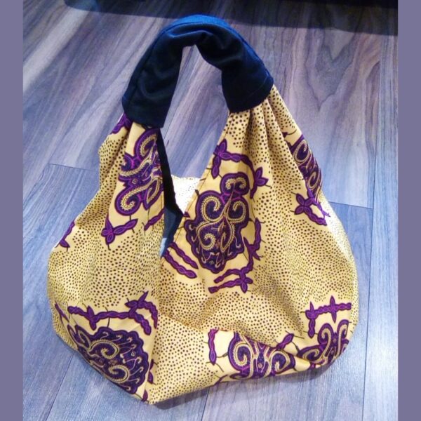 Cotton Dutch Wax Print Origami Slouchy Shopper Bag Boho Festival Tote