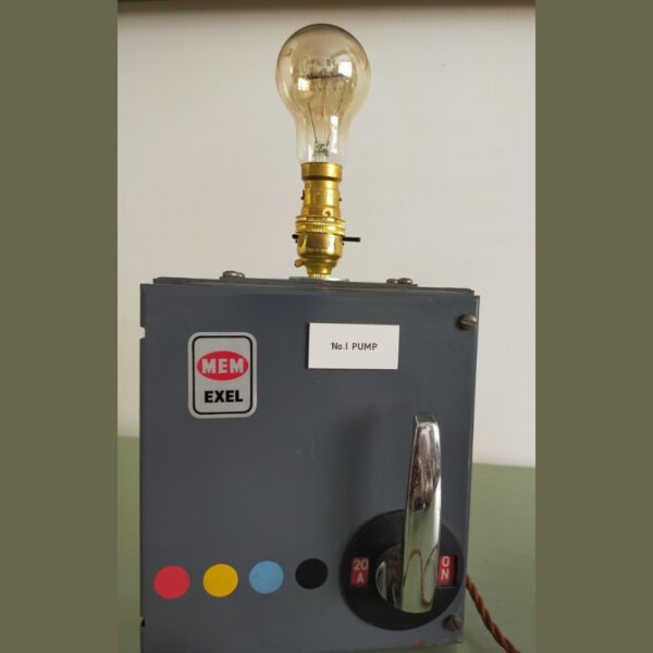 Upcycled Vintage Fuse Box Lamp - Image 4